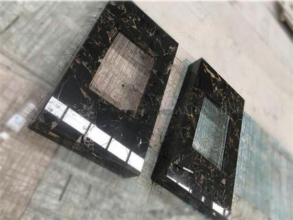 black marble countertop