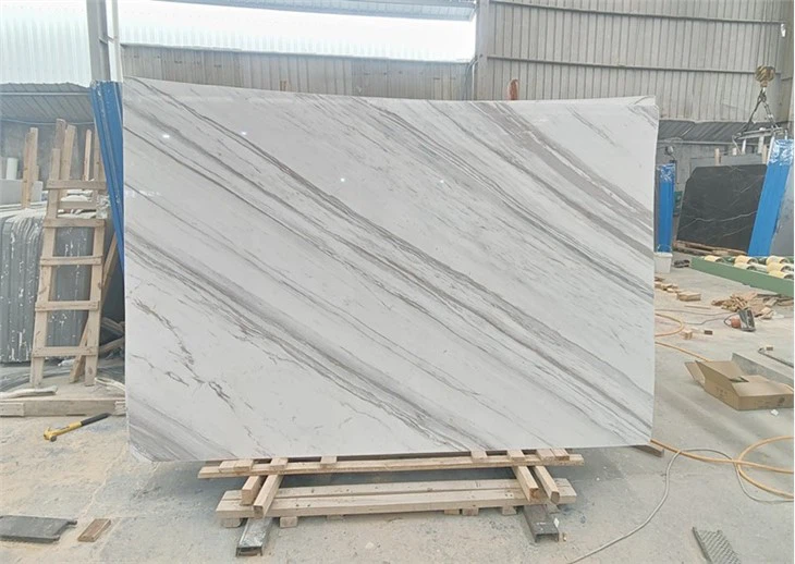 White marble subway tile slab